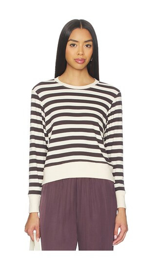 Stef Long Sleeve Top in Mocha Stripe | Revolve Clothing (Global)