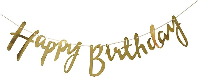 Gold Happy Birthday Banner - Birthday Party Decorations - Birthday Decoration Party Supplies for ... | Amazon (US)