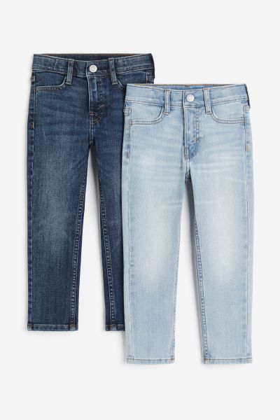 2-pack Slim Fit Jeans - Denim blue/dark denim blue - Kids | H&M US | H&M (US + CA)
