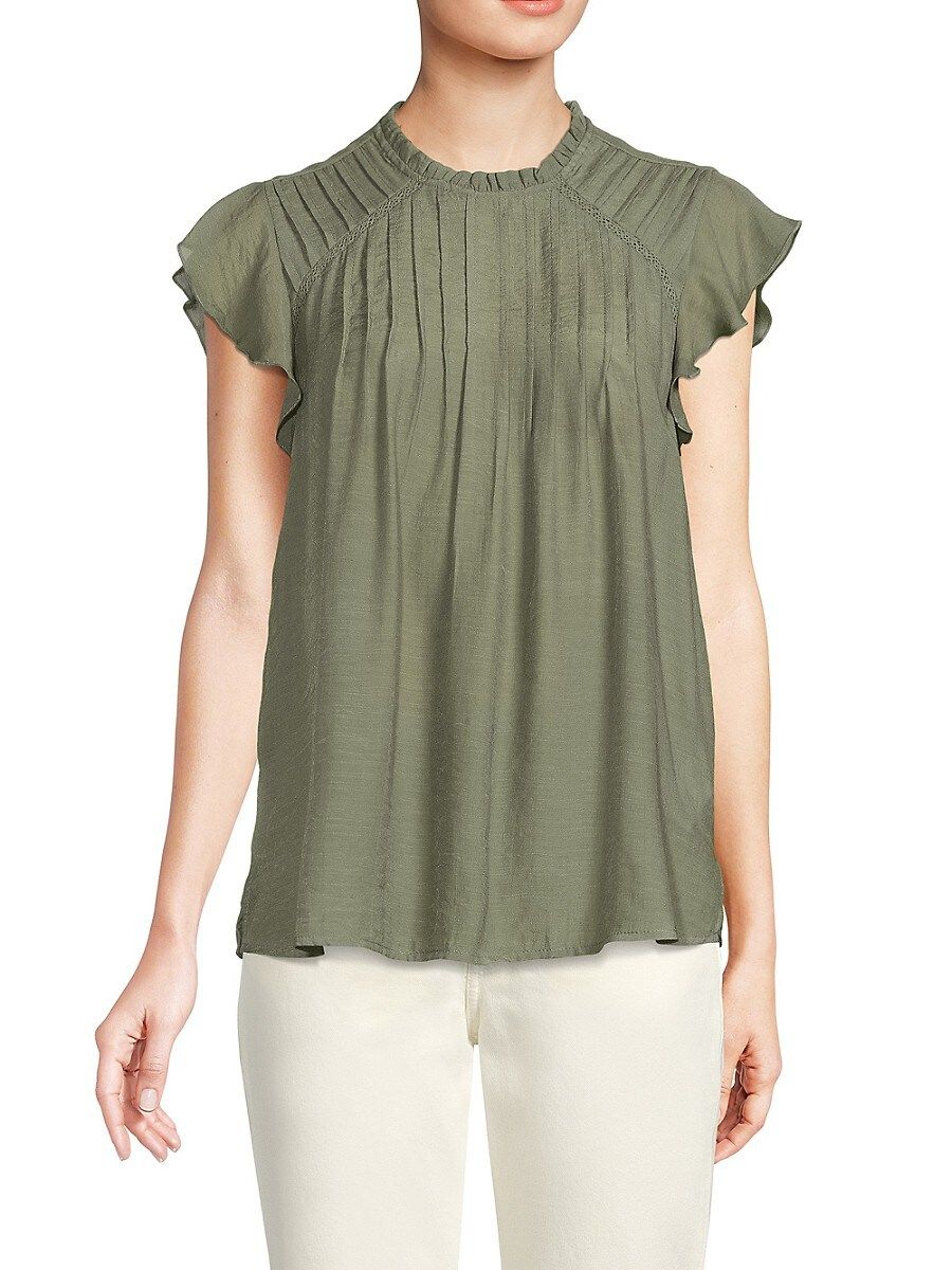 NANETTE nanette lepore Women's Pintucked Woven Top - Prairie Sage - Size L | Saks Fifth Avenue OFF 5TH
