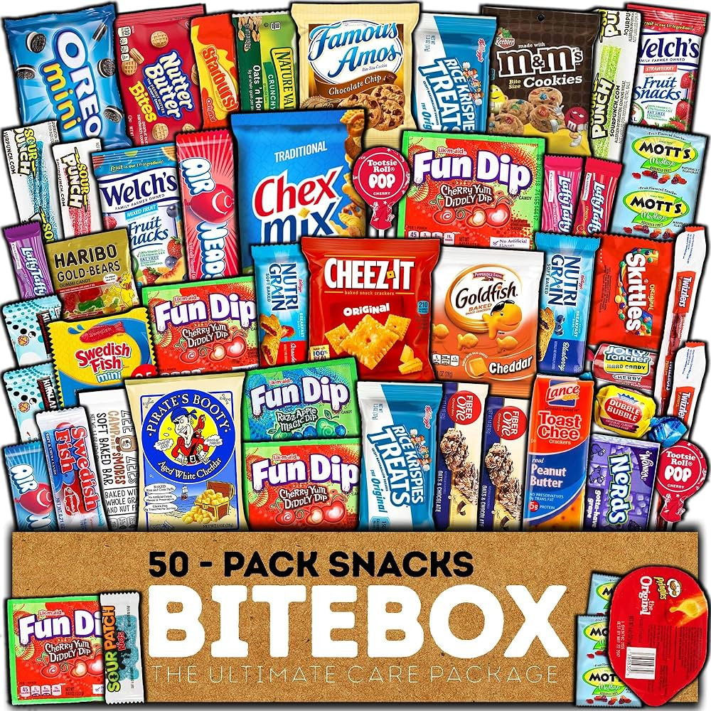 BITEBOX Snack Box (50 Count) Valentines Variety Pack Care Package Gift Basket Adult Kid Guy Girl ... | Amazon (US)