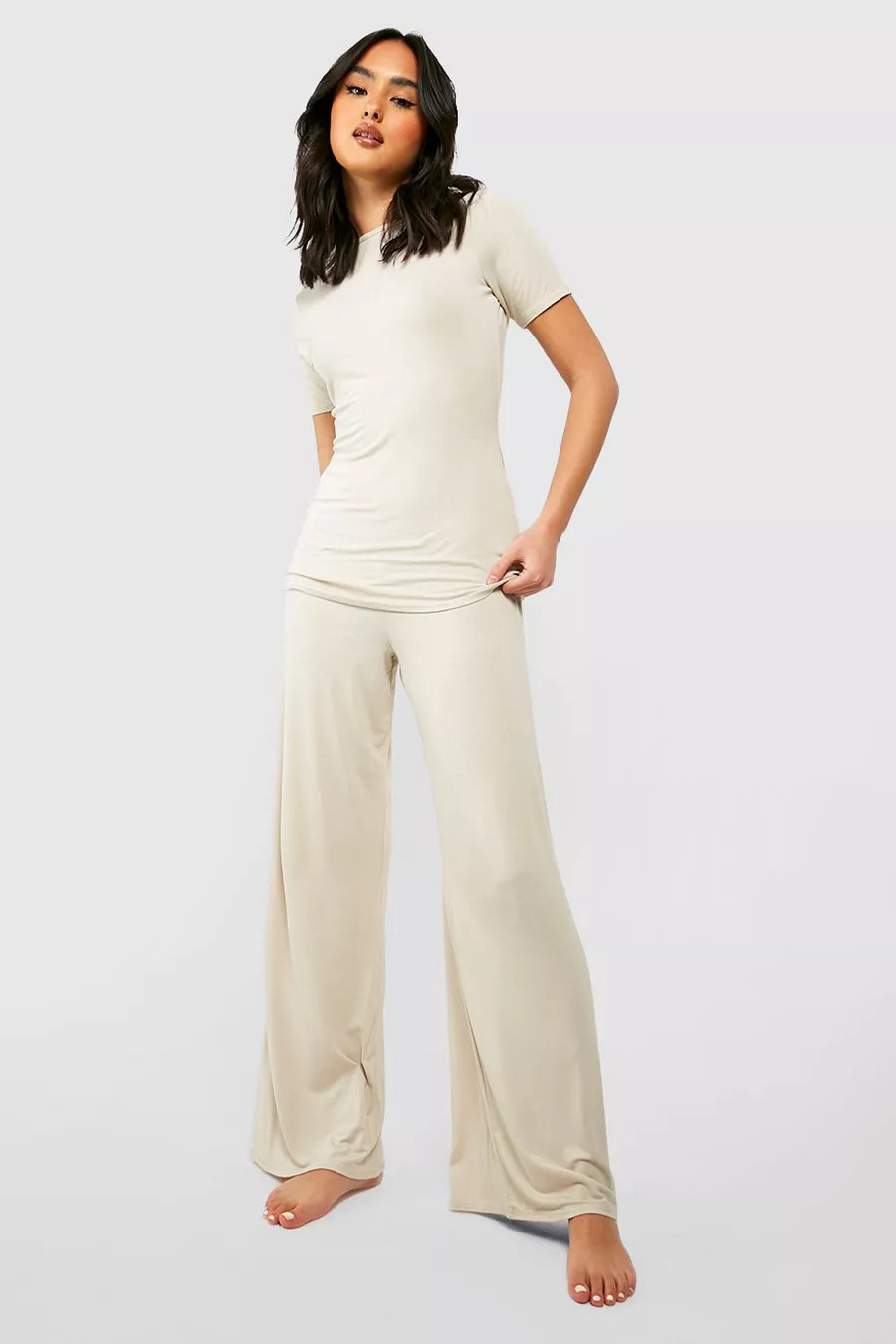 Jersey T-shirt & Trouser Pj Set | Boohoo.com (UK & IE)