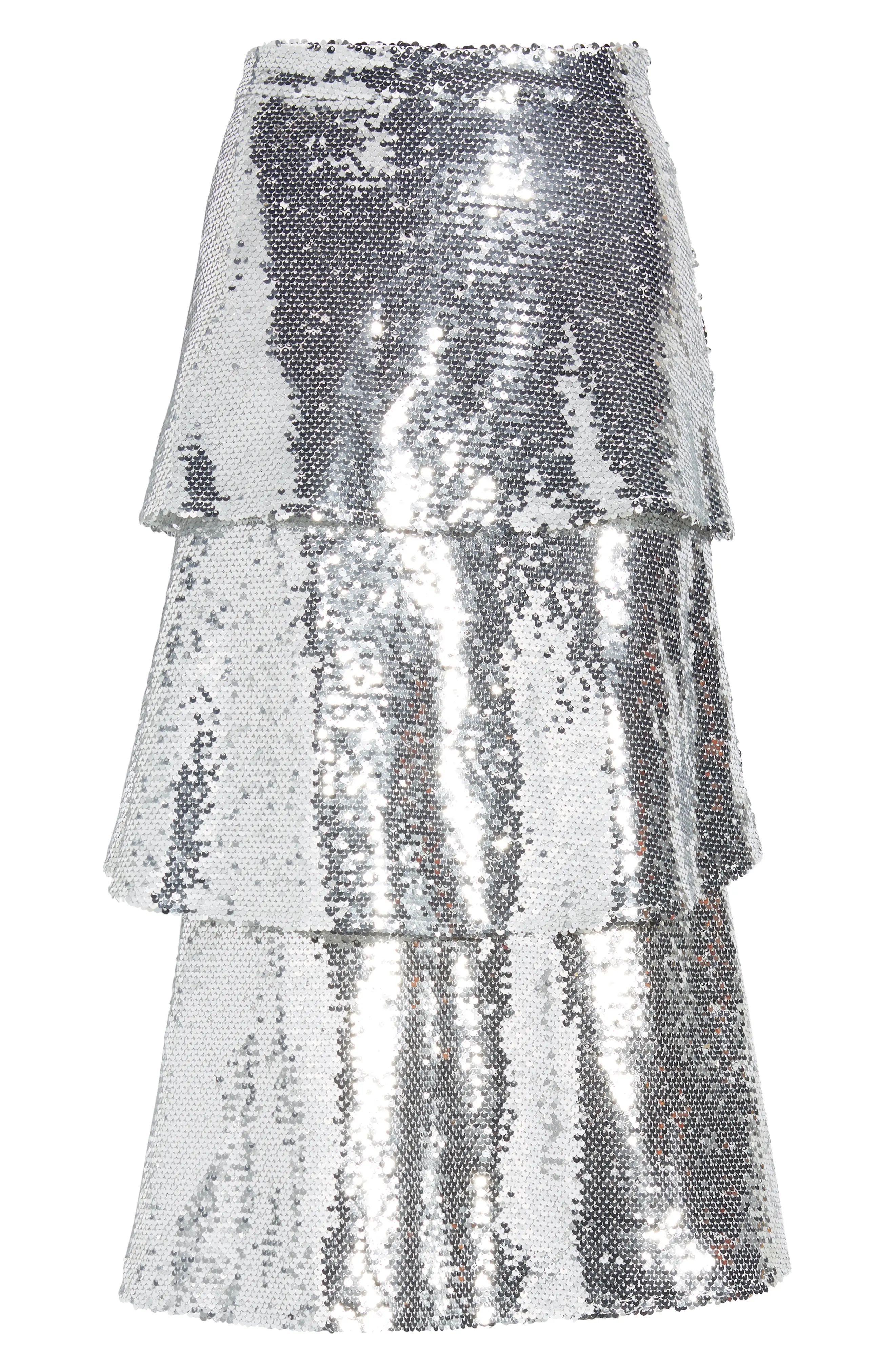 Tiered Sequin Midi Skirt | Nordstrom