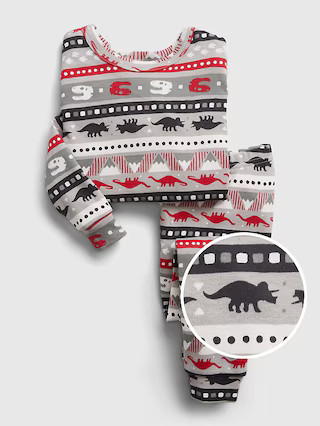 babyGap 100% Organic Cotton Holiday Print PJ Set | Gap (US)