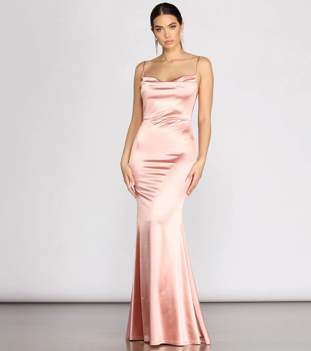 Nahla Formal Satin Mermaid Dress | Windsor Stores