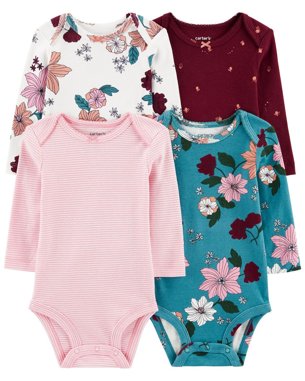 Multi Baby 4-Pack Long-Sleeve Bodysuits | carters.com | Carter's