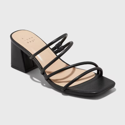 Women's Blakely Mule Heels - A New Day™ Black 12 | Target