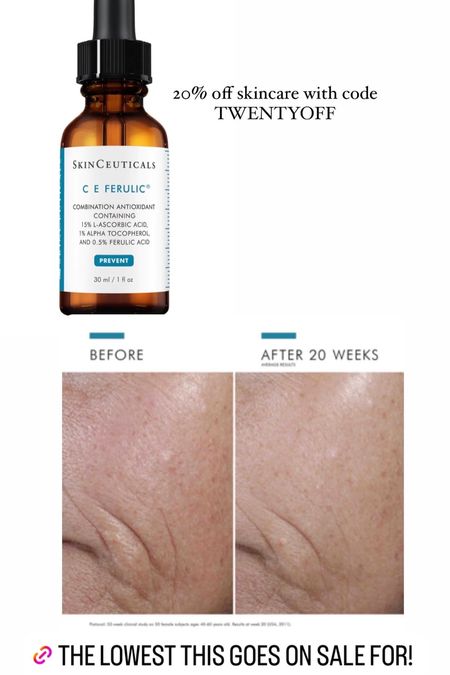 Skinceuticals serum to help with firming, dark pigment, brightening and protecting the skin from further damage. The GOAT of serums is on sale with code twentyoff

#LTKsalealert #LTKover40 #LTKbeauty
