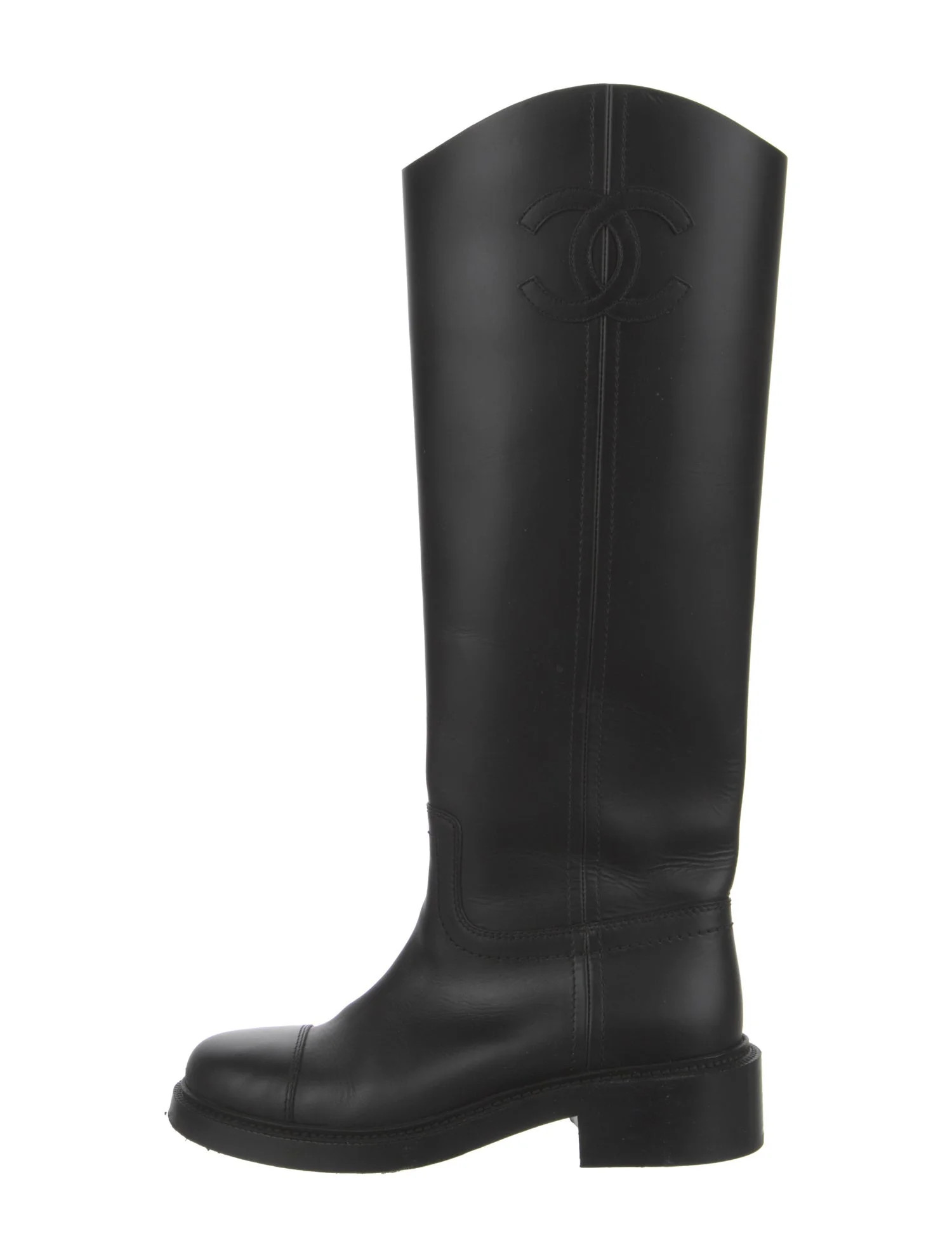 2024 Interlocking CC Logo Riding Boots | The RealReal