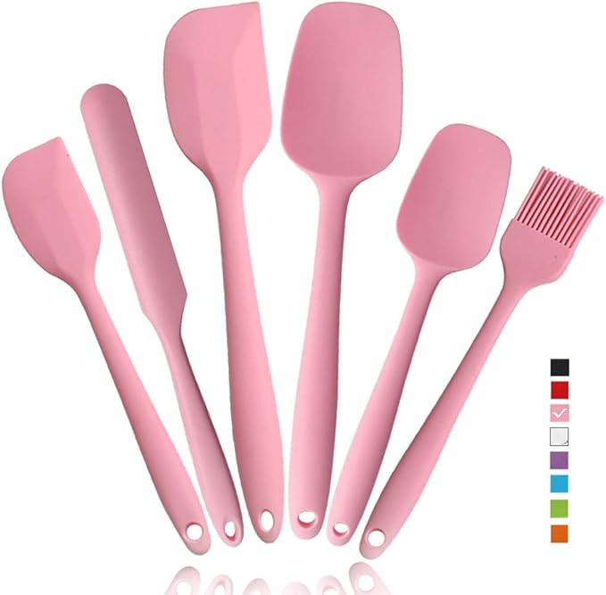 Heat Resistant Silicone Spatulas Set 6pcs, Seamless Design Non-Stick Mixing Spatulas with Stainle... | Amazon (US)