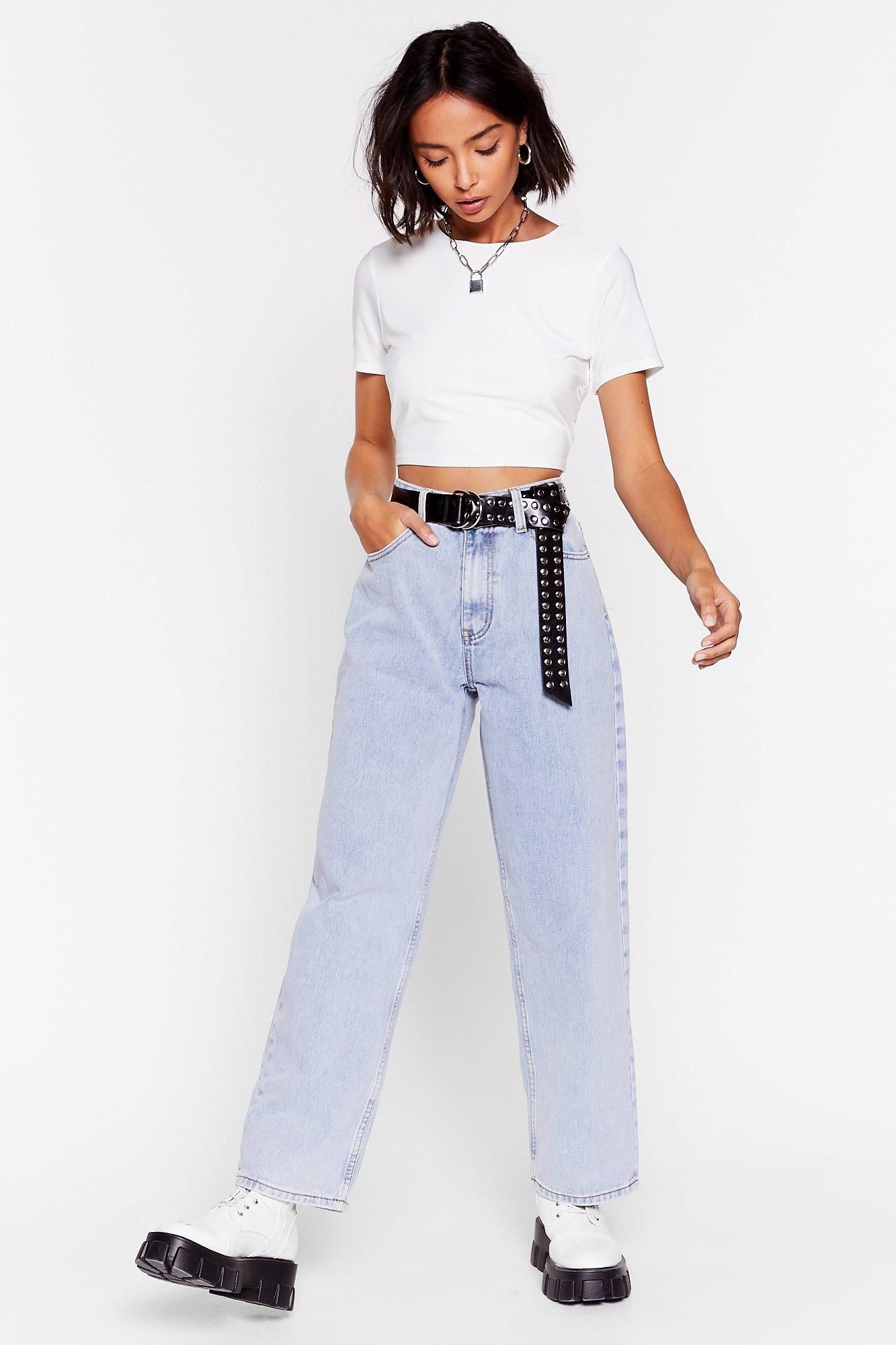 Womens Acid Wash Out for Us Wide-Leg Jeans - Bleach Wash | NastyGal (US & CA)