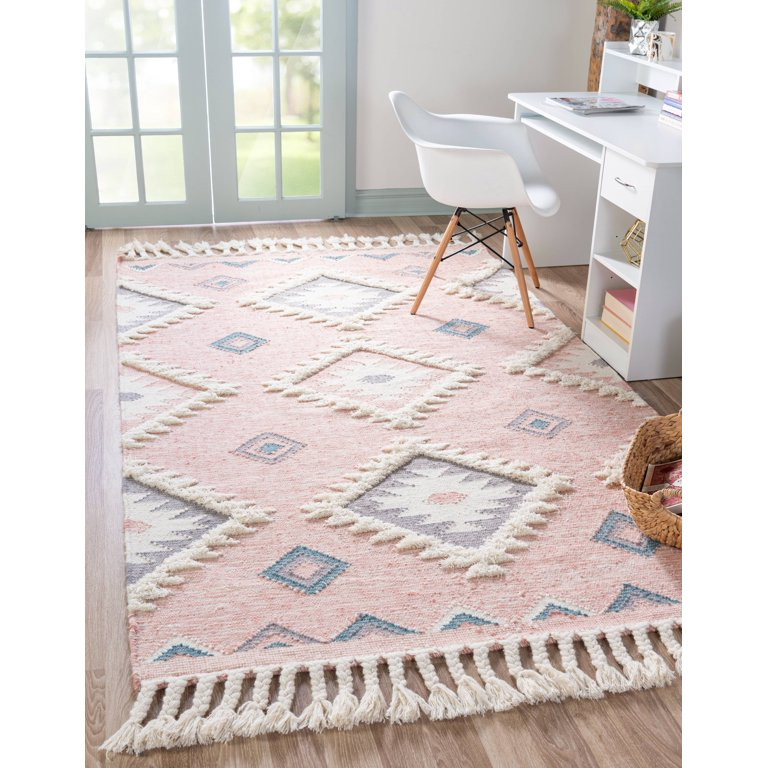 Unique Loom Geometric Southwestern Boho Area Rugs, Pink/Beige, 2' 0 x 3' 0 | Walmart (US)