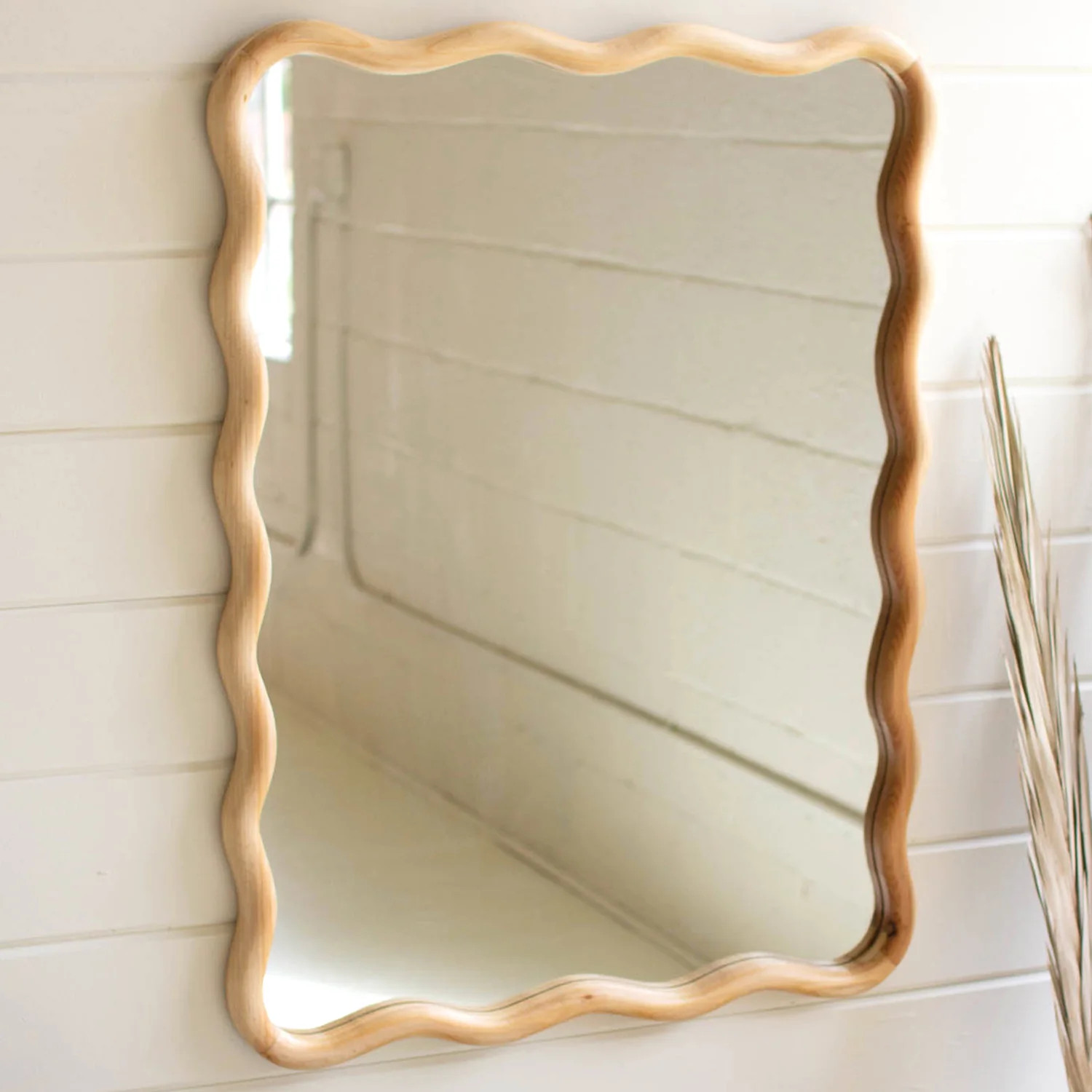 Wooden Squiggle Wall Mirror | Paynes Gray Inc