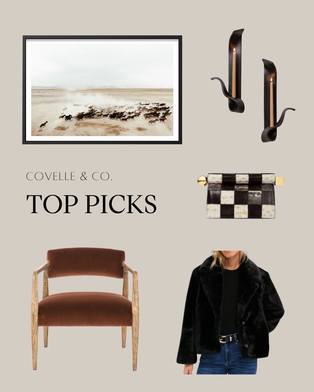What more could a girl want…? 🖤✨

This month’s Covelle & Co. Top Picks are serving moody, magnetic, main character energy — where bold black tones meet unexpected pops of pattern, texture, and intrigue.

Think:
🖤 Striking modern wall art that sets the tone
🖤 A statement chair that demands attention
🖤 Candlelight that feels equal parts cozy + captivating
🖤 The handbag you build an outfit around
🖤 And yes… the fur coat that stops the room

It’s mysterious. It’s elevated. It’s effortlessly powerful design — the kind that doesn’t just fill a space, it defines it.

At Covelle & Co., this is what we do best — curating spaces (and lifestyles) that feel as good as they look. Design. Build. Sell. All under one roof.

⚡️ Warning: your camera roll is about to be flooded.

Save this for your next design moment + tell us in the comments… which piece are you bringing home first?

#LTKBeauty #LTKHome #LTKSaleAlert