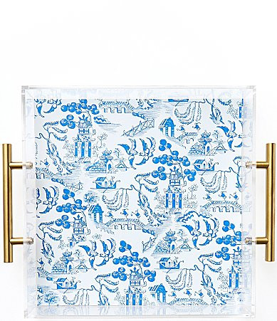 Tart by Taylor Chinoiserie Large Acrylic Tray - Chioiserie Print | Dillard's