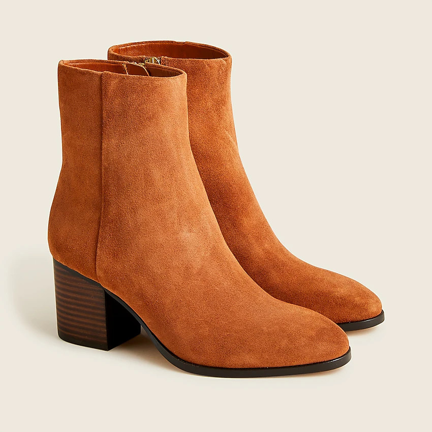 New Sadie stacked-heel boots in suede | J. Crew US