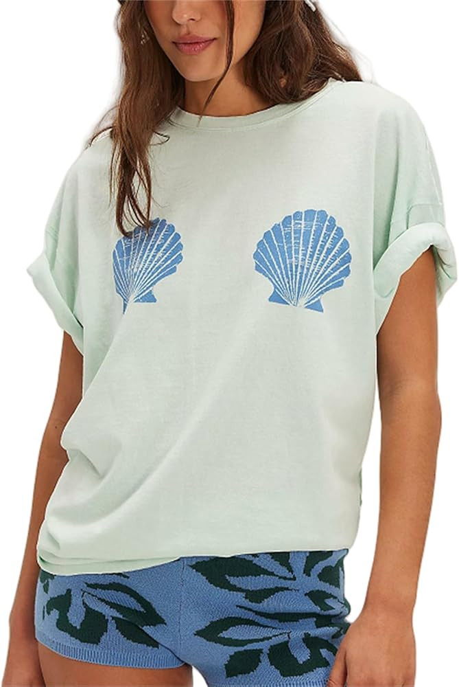 Women Oversized Graphic T-Shirt Y2k Vintage Flower Baggy California Tees Tops Summer Aesthetic Co... | Amazon (US)