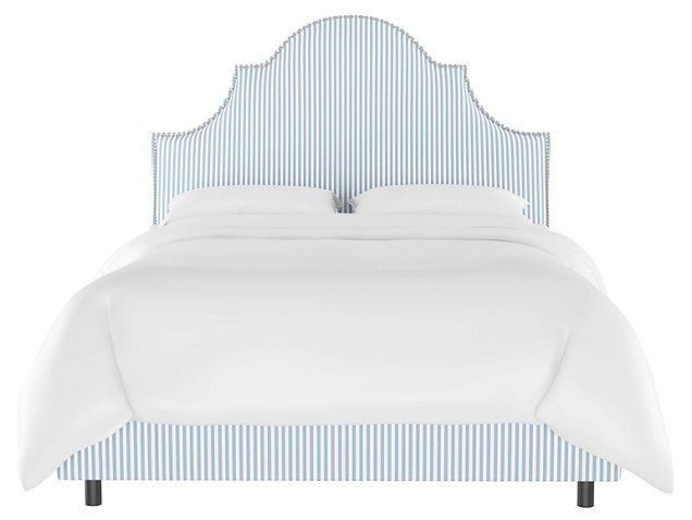 Hedren Stripe Bed, Blue/White | One Kings Lane