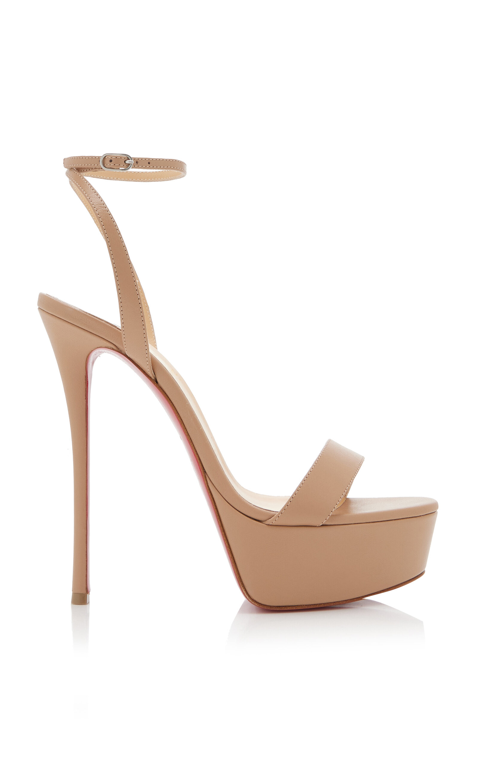 Christian Louboutin - Women's Loubi Queen Alta 150mm Leather Platform Sandals - Neutral - IT 35 - Mo | Moda Operandi (Global)