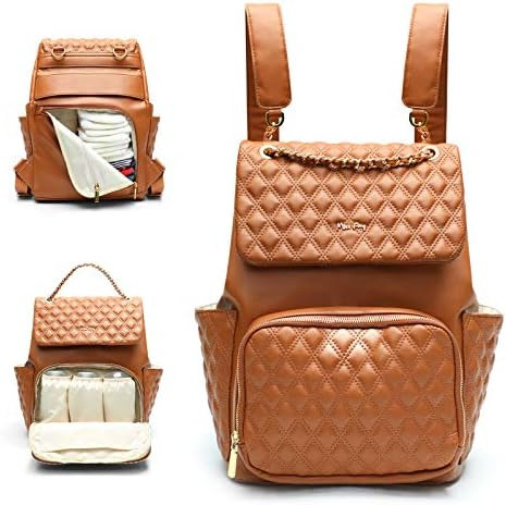 Leather Diaper Bag by miss fong,Diaper Bag Backpack, Backpack Diaper Bags | Amazon (US)