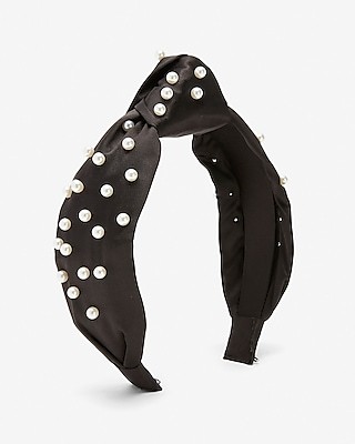 Satin Knotted Pearl Headband | Express