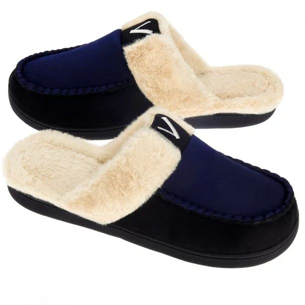 VONMAY Men's Scuff Slippers Memory Foam Slip-on Moccasin Style House Shoes Indoor Outdoor - Walma... | Walmart (US)