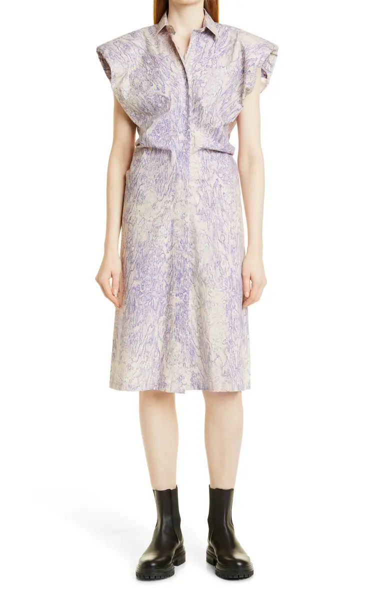 REMAIN Birger Christensen Marika Cap Sleeve Organic Cotton Midi Dress | Nordstrom | Nordstrom