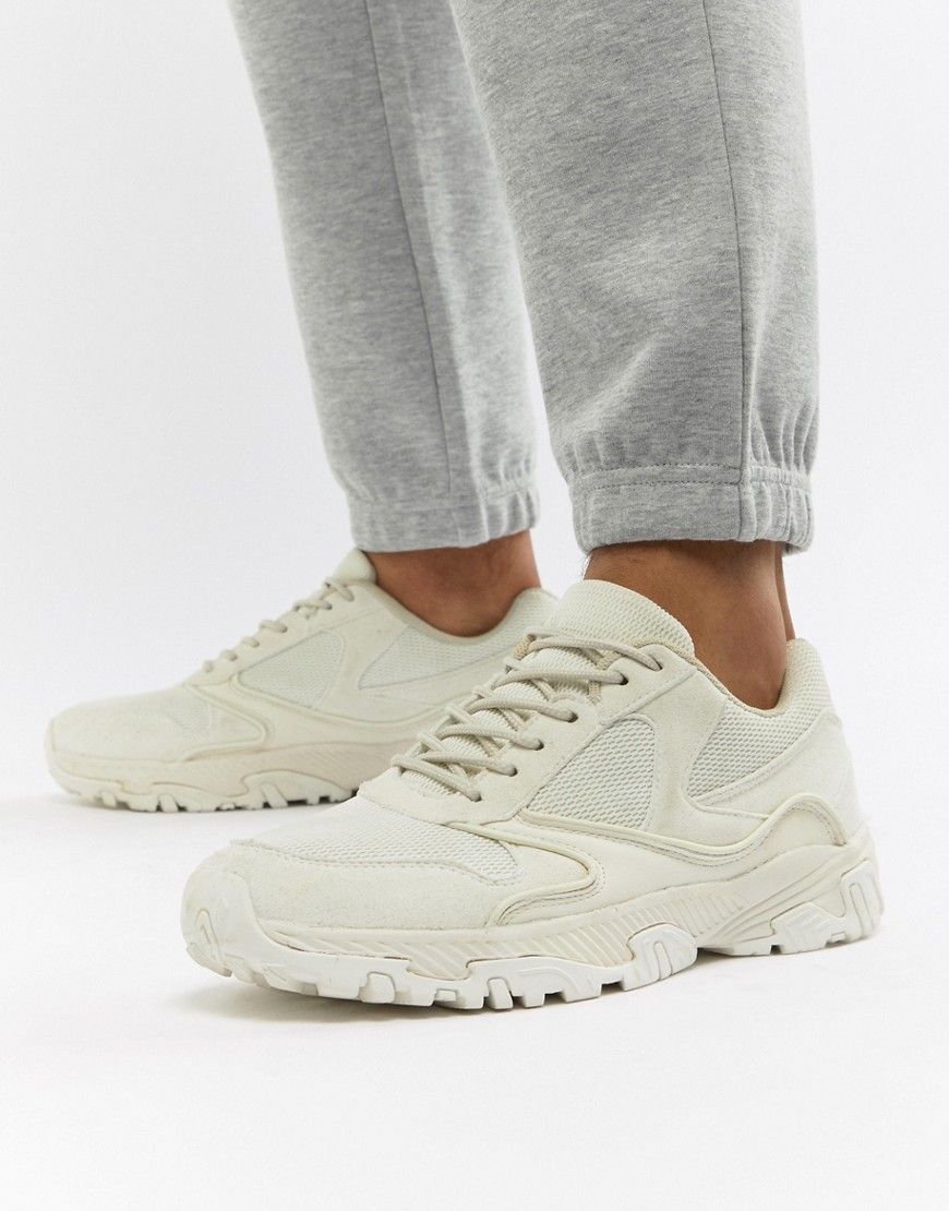 ASOS DESIGN Sneakers In Tonal Off White With Chunky Sole - White | ASOS US