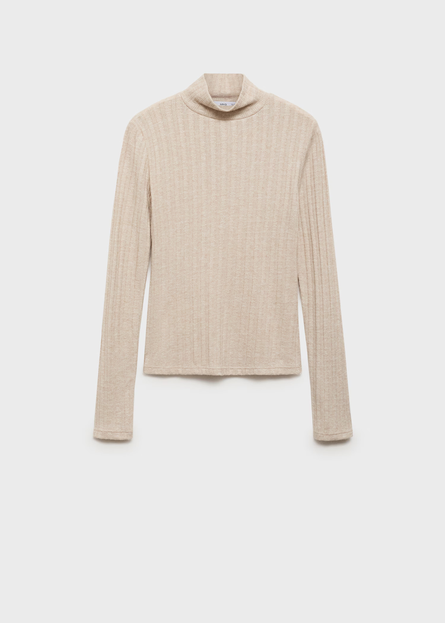 Ribbed high neck t-shirt - Women | MANGO USA | Mango (US/MX/AU)