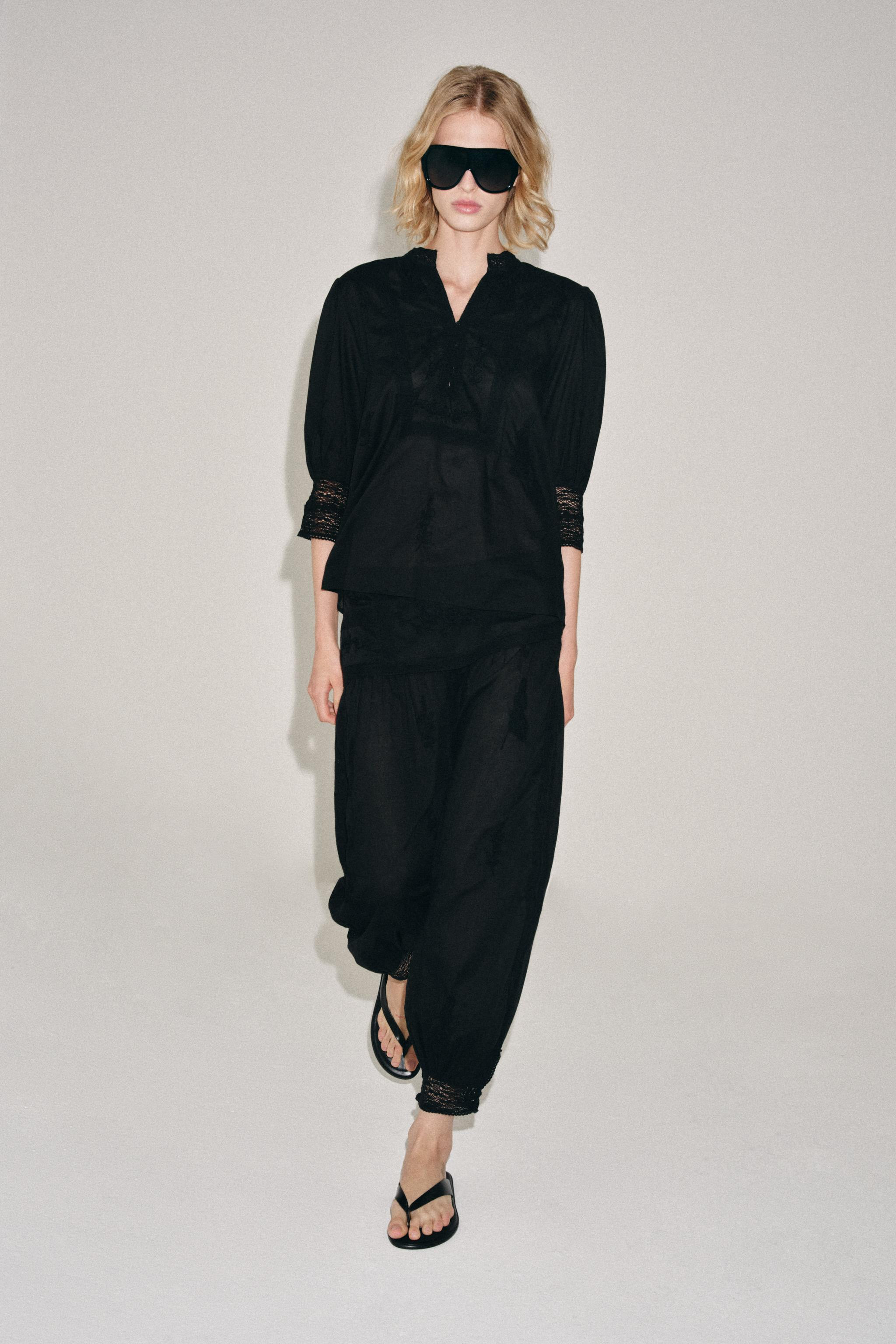ZW COLLECTION EMBROIDERED SAROUEL TROUSERS | Zara UK