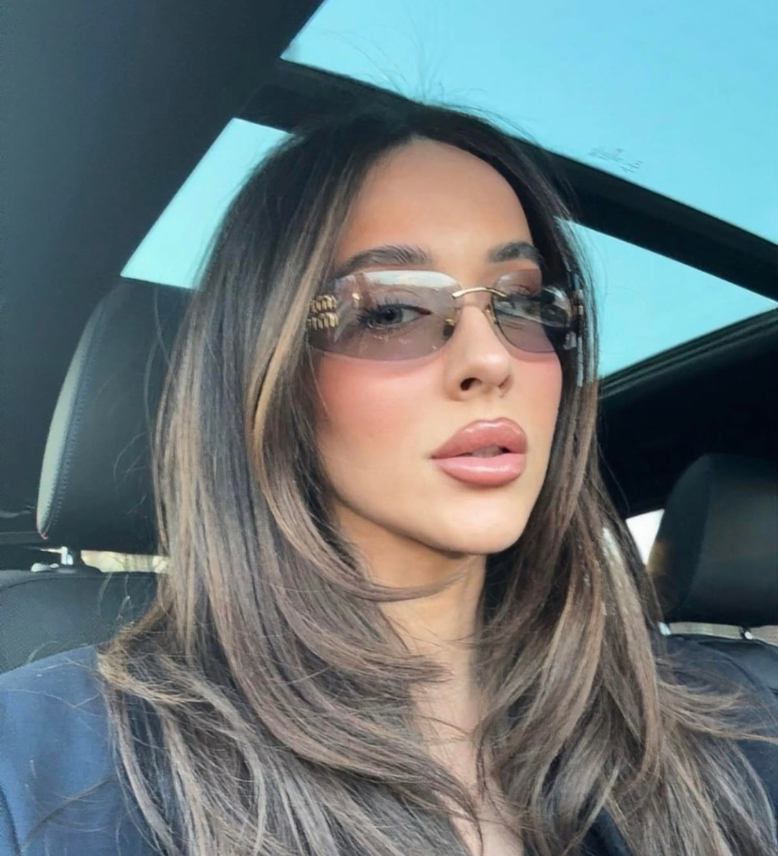 Miu Miu MU A51S Pale Gold Gray Shield Rimless Women Sunglasses | eBay US