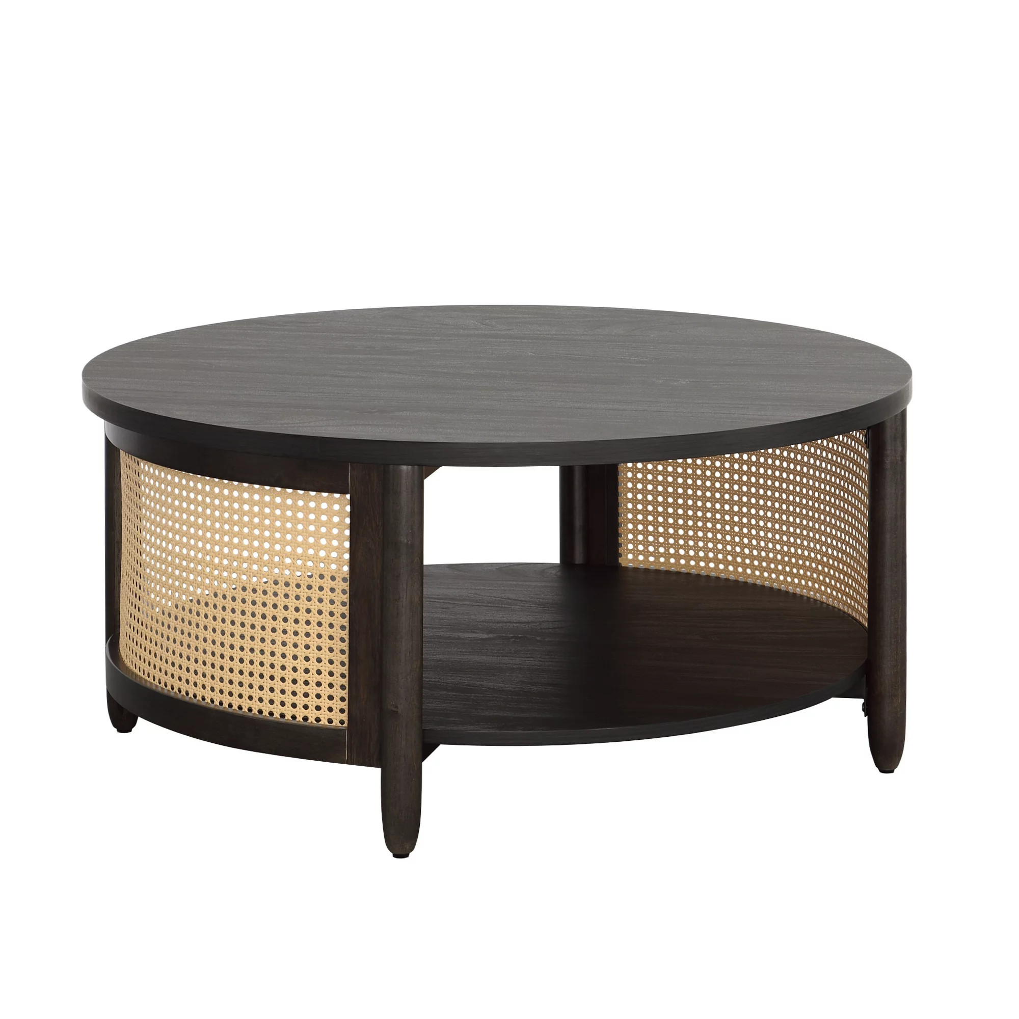 Better Homes & Gardens Springwood Caning Coffee Table, Charcoal Finish | Walmart (US)