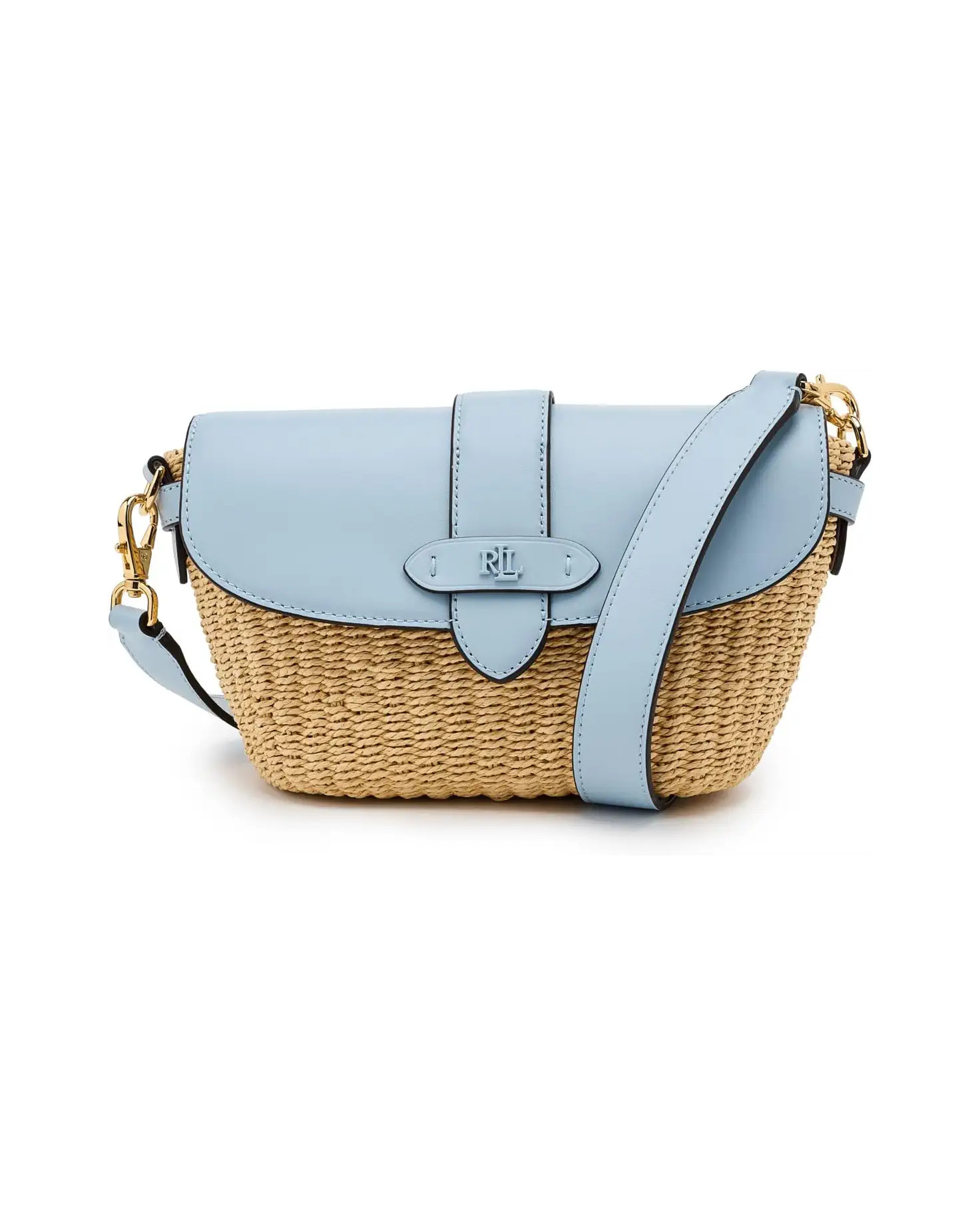 Lauren Ralph Lauren Straw-Leather Small Lynden Shoulder Bag | Zappos.com
