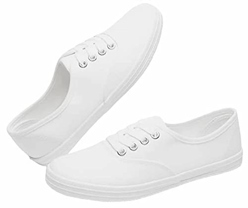 Shoes 18 Womens Canvas Shoes Lace up Sneakers 18 Colors Available 324 White 9 | Amazon (US)
