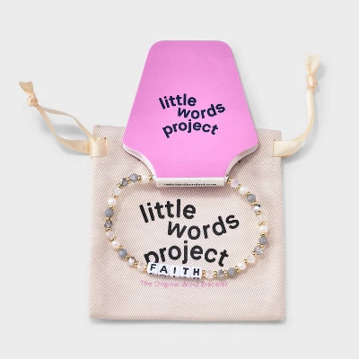 Little Words Project Faith Beaded Bracelet - White/Gray | Target