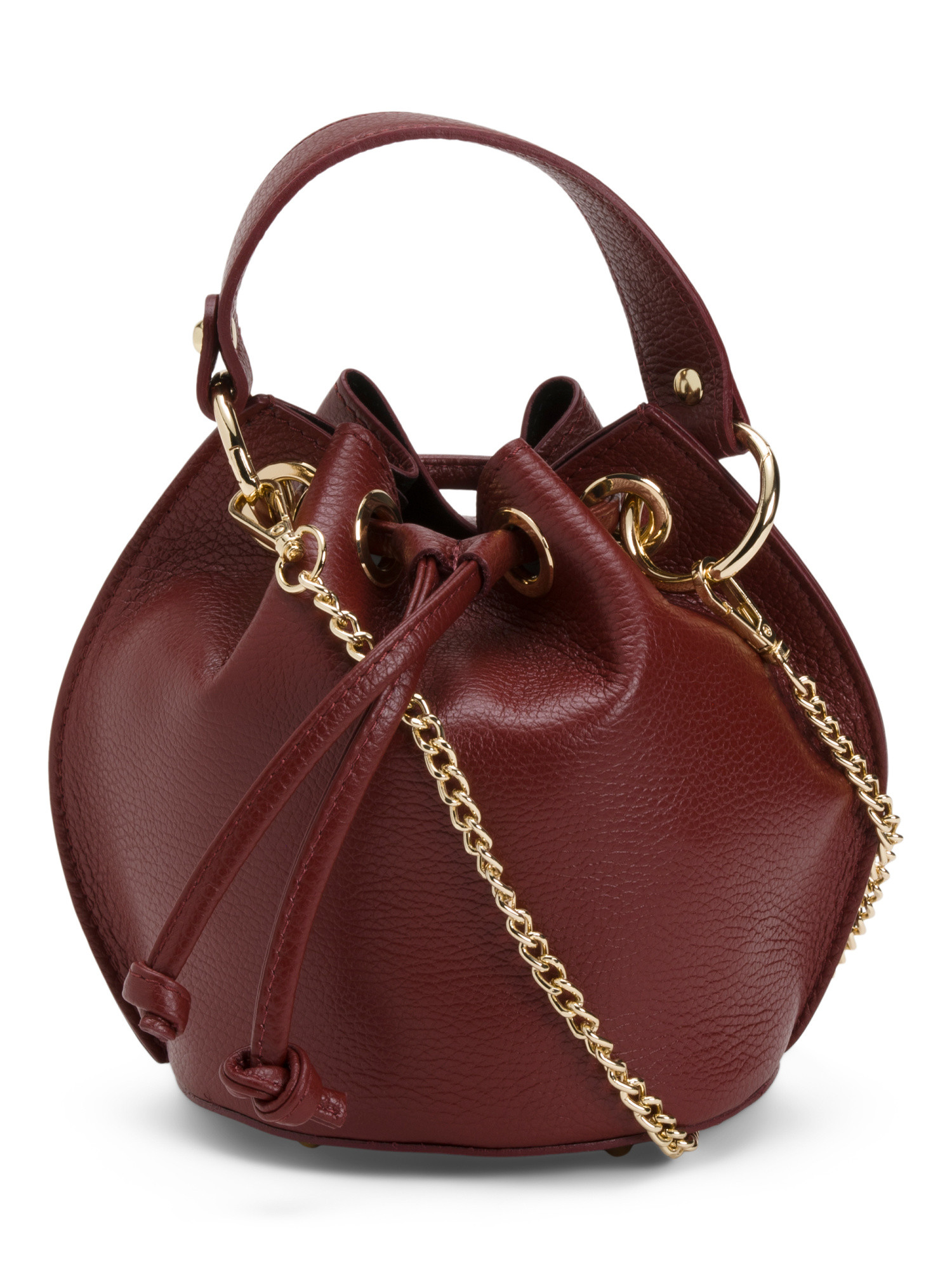 Made In Italy Leather Small Bucket Chain Strap | Marshalls