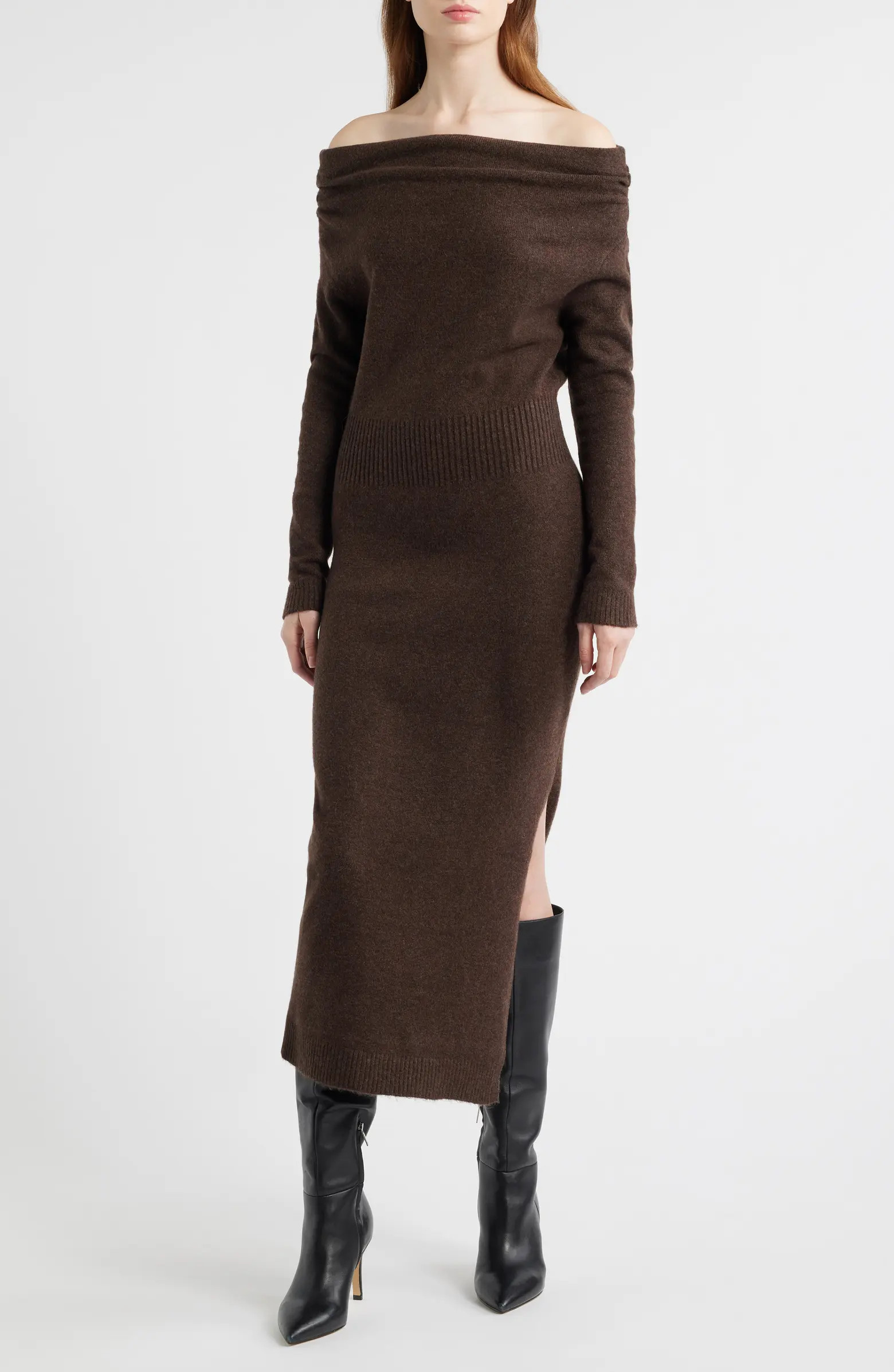 ASTR the Label One-Shoulder Long Sleeve Sweater Dress | Nordstrom | Nordstrom