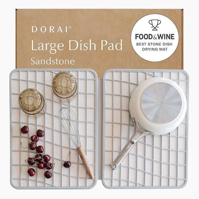 Dorai Home Dish Pad - Collapsable Stone Dish Drying Mat with Diatomaceous Earth for Quick Drying ... | Amazon (US)