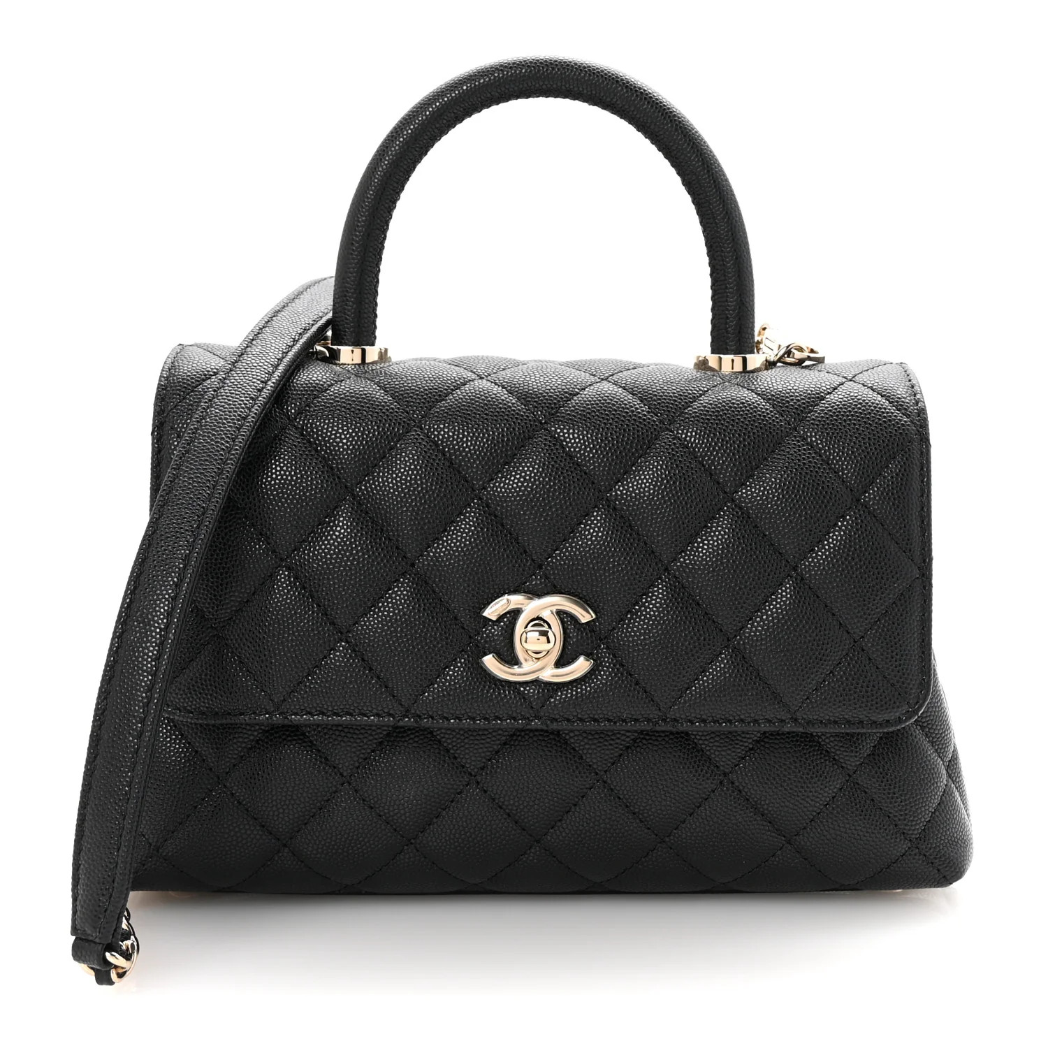 Chanel Caviar Quilted Mini Coco Handle Flap Black 1731272 | FASHIONPHILE (US)