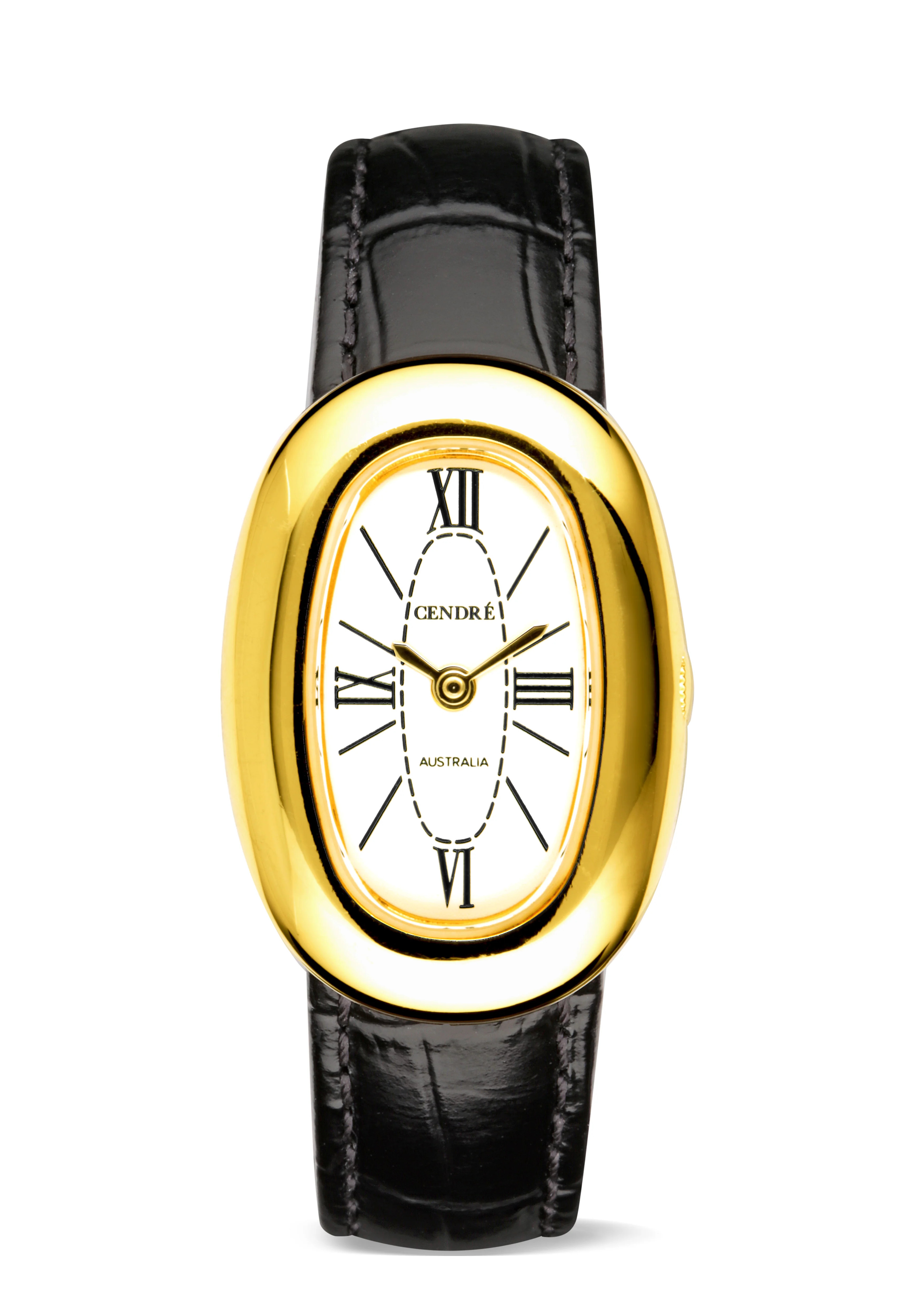 Bridgette Watch | White | Black Croc | Cendre