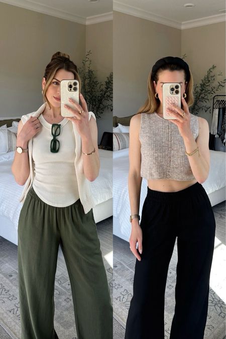 Same wide leg linen pants, two colors! They are an absolute staple this spring and summer. Super comfortable and can easily be dressed up or down. Wearing size small.

#LTKSeasonal #LTKfindsunder50 #LTKsalealert