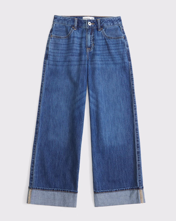 high rise ultra wide leg jeans | Abercrombie & Fitch (US)