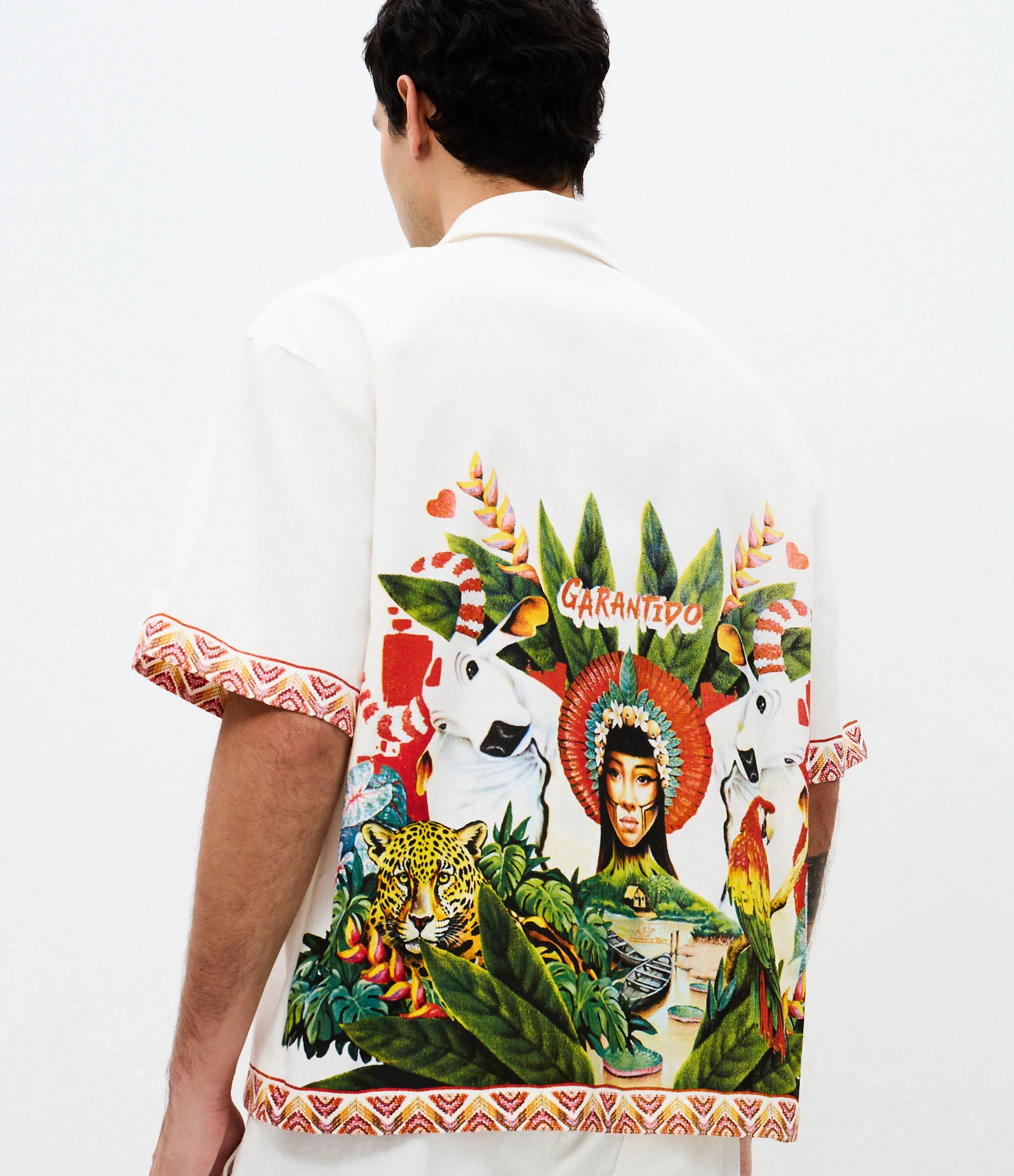 Camisa Boxy em Sarja com Estampa Boi Garantido Parintins Off White - Lojas Renner | Renner (BR)