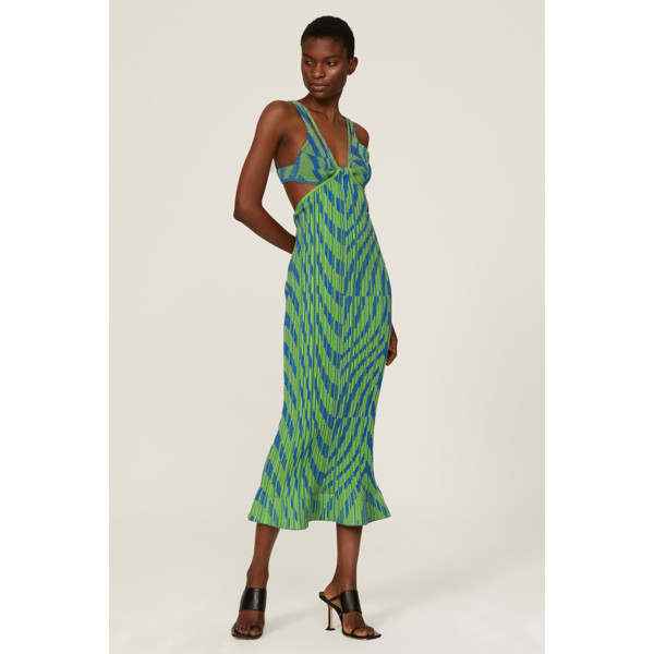 Philosophy di Lorenzo Serafini Green Cutout Maxi Dress Blue-green-print | Rent the Runway