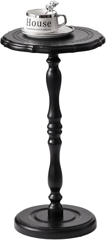 Drink Table, Small Side Table for Small Spaces, Round Solid Wood Modern Accent Nightstand for Liv... | Amazon (US)