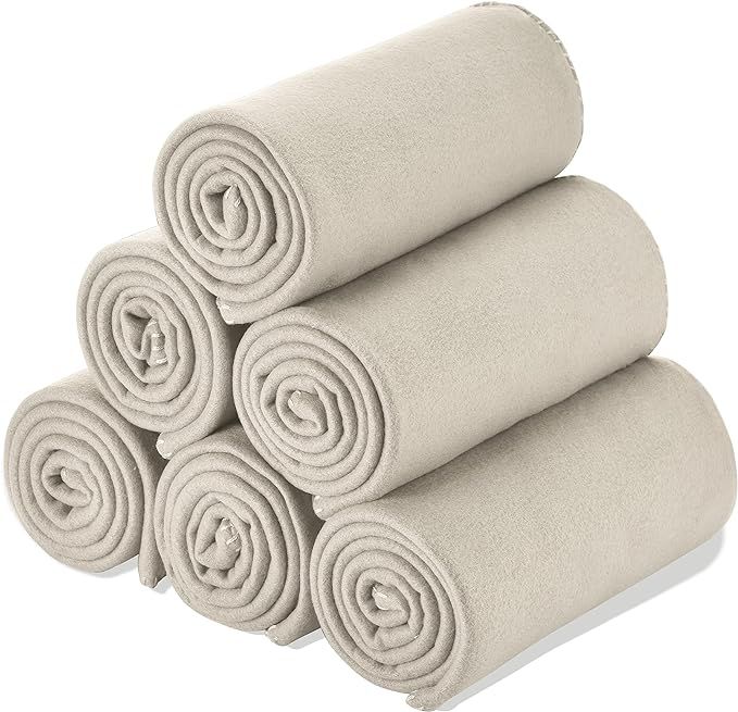 Fleece Throw Blanket Bulk Fleece Blankets Solid Lightweight Warm Soft Cozy Pet-Friendly for Home ... | Amazon (US)
