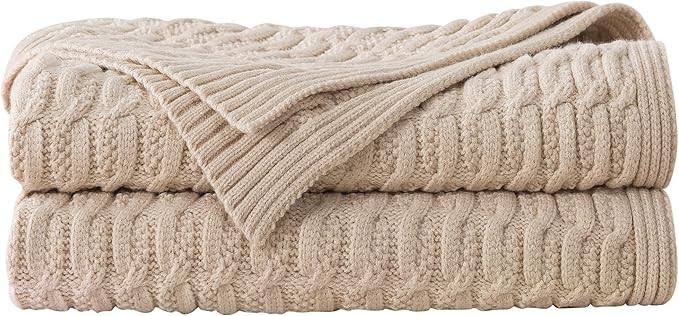 WDCOZY Cable Knit Throw Blanket – Super Soft, Warm & Lightweight Knitted Jacquard Throw Blanket... | Amazon (US)