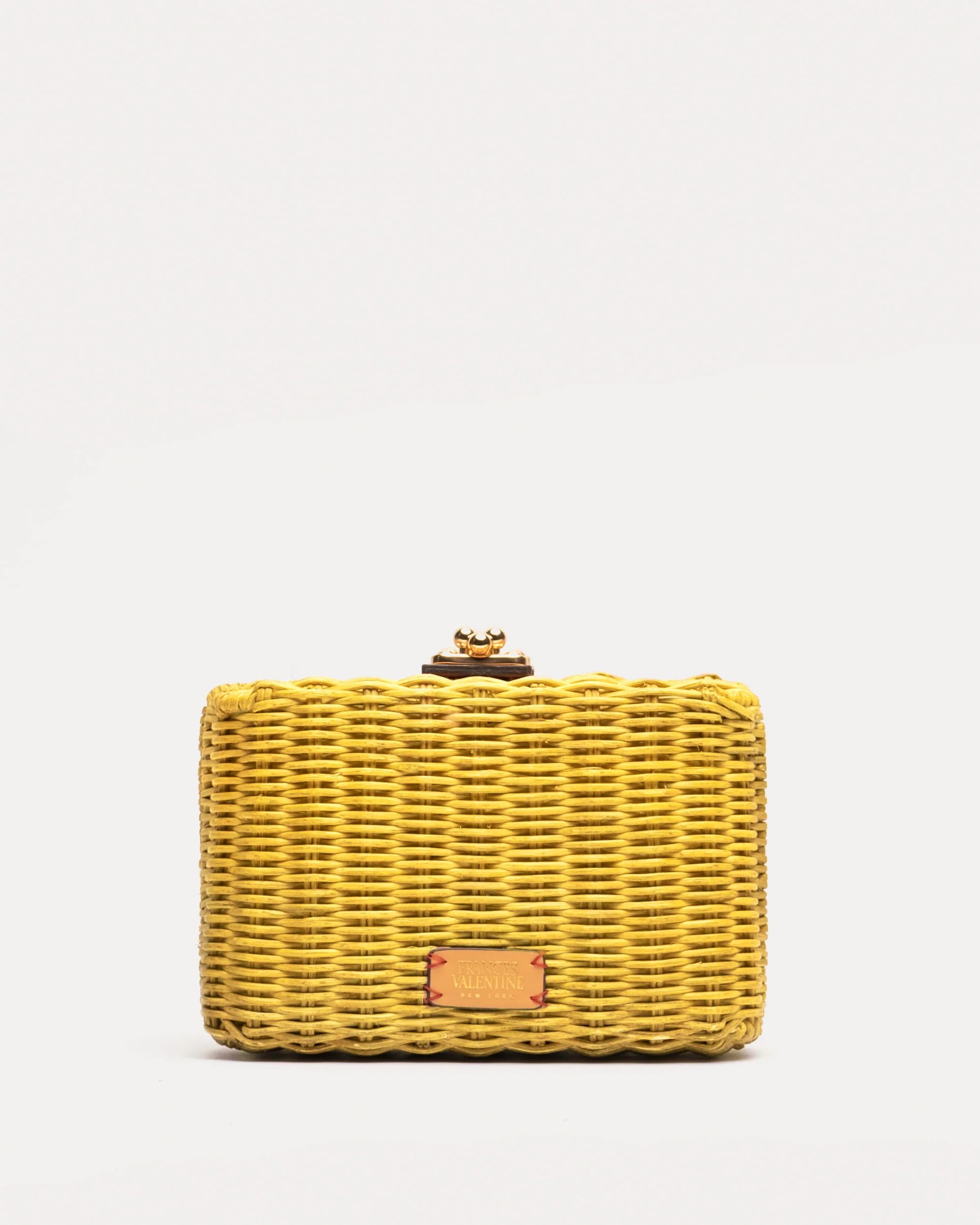 Paige Wicker Box Clutch Canary | Frances Valentine