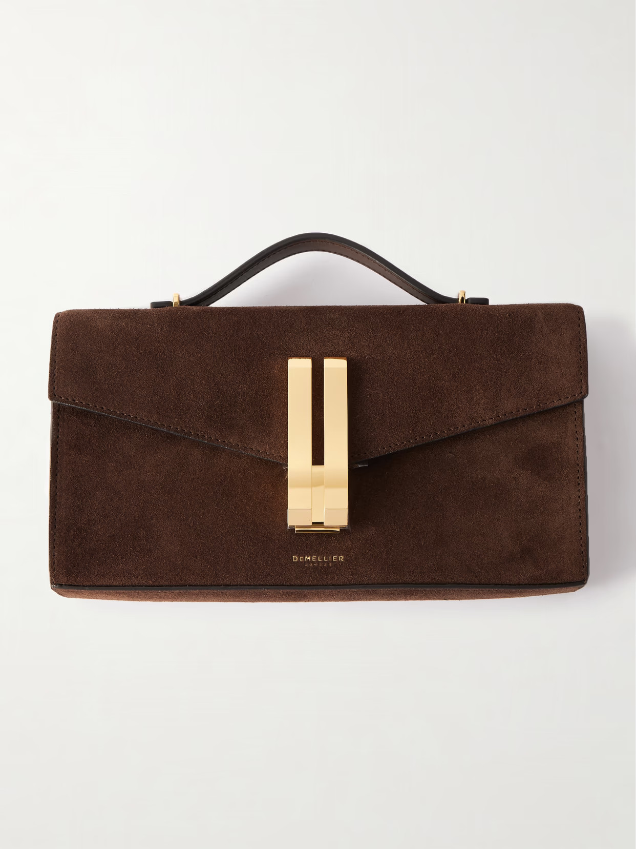DeMellier - The Vancouver Suede Clutch - Brown | NET-A-PORTER (US)