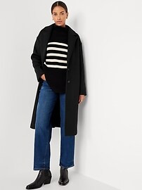 Soft-Brushed Long Overcoat for Women | Old Navy (US)